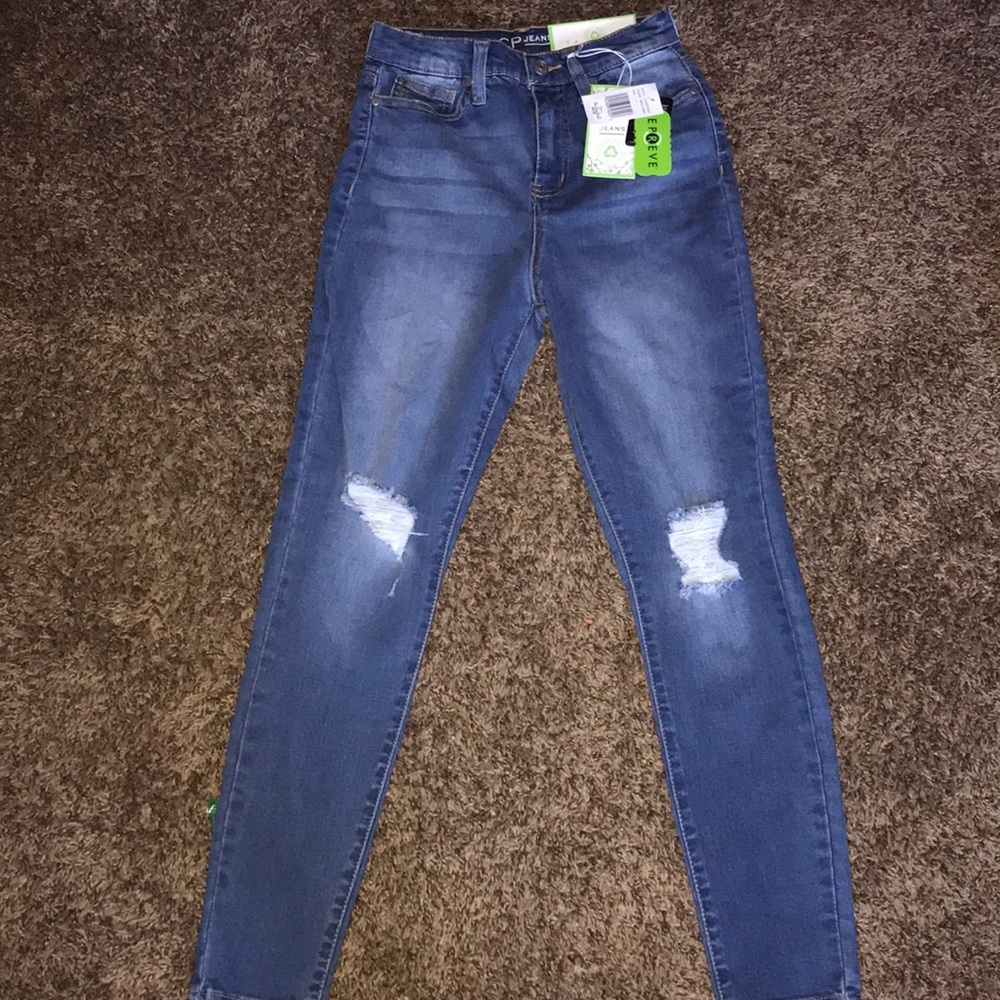 High rise skinny jeans